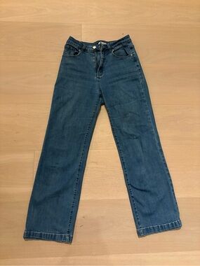 Women's Straight Leg High-Rise Jeans in Dark Blue